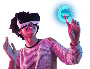 Person wearing a VR headset